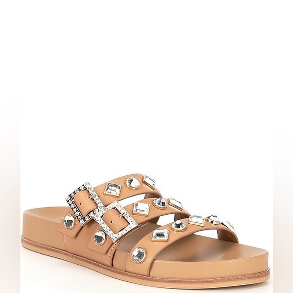 DANNIJO x Gianni Bini Jeweled Tan Sandals Size 10M NWT - Picture 1 of 8